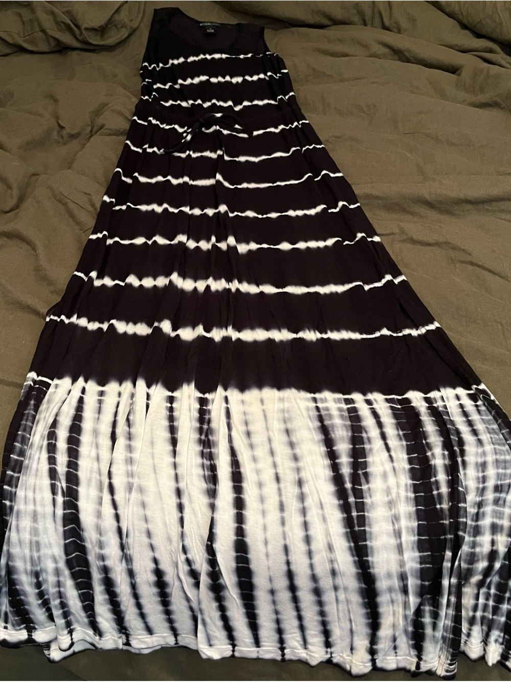 Design History Black and White Tie-Dye Maxi Dress
